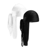 Joior 2PCS/LOT Unisex Men Women Satin Breathable Silky Durag Long Headwear