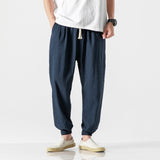 arge Size Chinese Style Linen Casual Harlan Loose Trousers Cotton Linen Pants Ice Silk