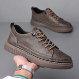 Joior Italian Genuine Leather Casual Shoes Men's Lace Up Oxford Shoes Outdoor Jogging Shoes Office Men's Dress Shoes Sneakers Man