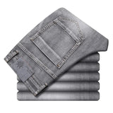 Joior Cotton Stretch Jeans Business Casual Men's Thin Denim Jeans Grey Spring Summer Brand New Fit Straight Lightweight