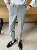 Joior New Boutique Solid Color Men's Casual Business Office Suit Pants Groom Wedding Dress Party Casual Male Trousers