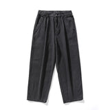 Joior Spring New Men's Baggy Denim Wide Leg Pants Korean Style Elastic Waist Stylish Harem Fit Jeans Skateboard Trouse Male Black