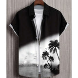 Joior Hawaiian Men'S Shirt 3d Gradient Printing Loose Oversized Shirts And Blouses High-Quality Men'S Clothing Beach Party Sweatshirts