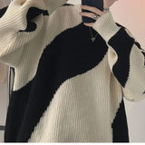 Joior Autumn and Winter O-Neck Knit Sweater for Men Cow Patchwork Pullover Men Loose Casual Harajuku New Mens Oversized Sweater