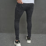 Joior 2024 Men High street Stylish Ripped Hip hop Casual Skinny Pencil Jeans Male Stretch Holes Slim Denim Trousers