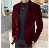 Joior Autumn Velvet Suit Jacket High Quality Long Sleeved Slim Fit Blazer Fashion Men Formal Business Club Dress Blazers Homme