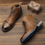 Joior American Style Men Boots  Brand Fashion Comfortable Ankle Boots Leather #AL606