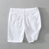 Joior Pure Linen Shorts for Men Summer New Fashion Solid White Loose Holiday Shorts Man Casual Plus Size Button Fly Short Pants