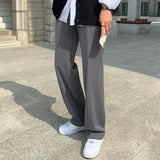 Joior Black Gray Suit Pants Men Fashionable Social Mens Dress Pants Korean Loose Casual Straight Trousers Mens Office Formal Pants