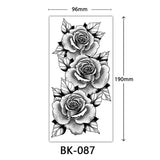 Joior Black Flower Tattoo Sketch Tattoo Sticker  Rose Blossom Tattoo Temporary Waterproof