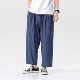 Joior Men's Summer Thin Casual Pants Japanese Loose Ice Silk Wide Leg Pants Quick-drying Sports Pants Black Gray 3XL 4XL 5XL