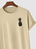 Joior Cotton Short Sleeve T-shirts for Men Tropical Pineapple Pattern Basic Tees Summer Streetwear Essential Tops Z4993509