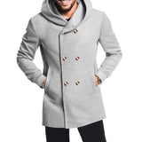 Joior New Men's Mid length Slim Fit Windbreaker Hooded Casual Solid Coat