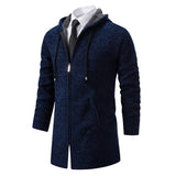 Joior Autumn Winter Men's Fashion Overcoat Sweater Cardigan New Velvet Padded Casual Jacket Male Hoodies Korean Jumper Zip Trench Coat