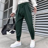 Joior Summer Elastic Waist Drape Suit Pants Men Business Office Casual Pants Male Fashion Loose Social Party Formal Trousers