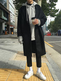 Joior Autumn Winter Loose Casual Grey Black Soft Warm Woolen Cocoon Coat Men Lapel Double Breasted Korean Fashion