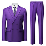 Joior Fashion New Men's Casual Boutique Double Breasted Suit Trousers / Man's Business Suit Jacket Blazers Coat Pants 2 Pcs Set