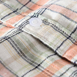 Joior 100% Pure Linen Short Sleeve Shirt for Men Summer New Turn-down Collar Tops Mens Fashion Clothing Trends Plaid Hemp Shirt