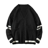 Joior Autumn and Winter Cardigan Sweater Men Ins Hong Kong Wind Loose Lazy Wind V-neck Sweater Korean Version of the Trend Everything