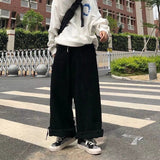 Joior Brown Black Corduroy Pants Men Fashion Retro Oversized Casual Pants Men Streetwear Loose Hip-hop Wide-leg Pants Mens Trousers