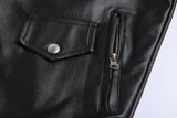 Joior Men PU Leather Jacket Motorcycle Fashion Slim Fit Leather Coat