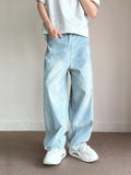 Joior Korean Fashion Men's Baggy Jeans Light Blue High Street Straight Wide Trousers Personalized Washed Y2k Pants Male