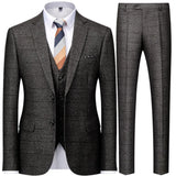 Blazers Jacket Pants Vest / Fashion New Men's Casual Boutique Business British Plaid Striped Suit Coat Trousers Waistcoat