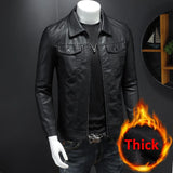 Joior Black PU Jackets Men Spring Autumn Leather Jacket Coat Male Fashion Casual Motor Biker PU Leather Coat Big Size 5XL