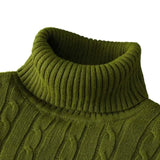 Joior black turtleneck outfit men Men's High Neck Sweater Solid Color Pullover Knitted Warm Casual Turtleneck  Mens  Knitted Sweater