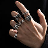 Joior Gothic Skeleton Unisex Ring Set Punk Grunge Butterfly Frog Woman Man Jewelry Hip Hop Party Street Ring Accessories New Gift