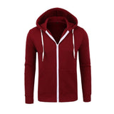 Joior Solid Color Men's Fashion Hooded Jacket Casual Long Sleeve Hoodies With Zipper Gym Sports Hooded Coat For Spring Fall