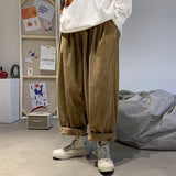 Joior Khaki Corduroy Wide Leg Pants for Men Oversize Wide Leg Trousers Baggy Wide Pants Men Vintage Streetwear Hip Hop