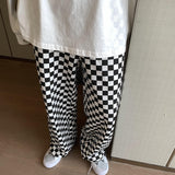 Joior 5XL Summer Plaid Pants Men Fashion Oversized Casual Wide Leg Pants Men Streetwear Hip-hop Loose Straight Pants Mens Trousers