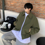 Joior Autumn Short Jacket Men Fashion Green Black Casual Jacket Men Streetwear Korean Loose Bomber Jackets Mens Outwear M-XL