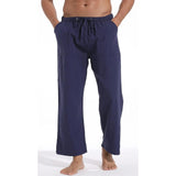 Joior New Men's Casual Linen Pants Solid Color Breathable Yoga Cotton Trousers Male Casual Elastic Waist Drawstring Fitness Pants