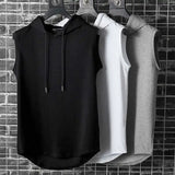 Men's Tank Tops Vest Sleeveless Tees For Male Hooded Man Vests Tops Hip Hop Men Tank Top T shirt