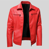 Joior Men Quality Casual PU Leather Coat.Red Slim Rider Style Leather Jacket Popular Young Leather Jackets