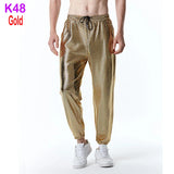 Joior Mens Shiny Silver Metallic Jogger Sweatpants Hip Hop Wet Look Trousers Men Club Party Festival Prom Streetwear Pantalones Hombre