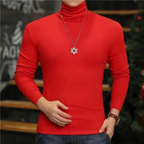 Joior Fashion Men's Turtleneck T-Shirts Casual Autumn Winter High Collar New Slim Long Sleeve Stretch Model Undershirt Plus Size Tees