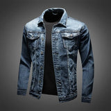 Joior Autumn New Slim Men Denim Jacket Stretch Retro Motorcycle Punk Streetwear Fashion Skateboard Youth Jeans Jacket Plus Size 5xl