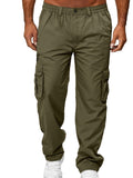 Joior Stretch Jogging Pants with Flap Pockets - Men's Casual Loose Fit thin Cargo Pants