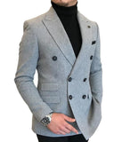 Joior Formal New Burgundy Red Grey Lapel Tux Men Slim Fit Suits Coat Jacket Custom Made For Wendding Party Woolen cloth