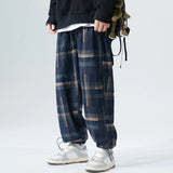 Joior Ankle-Length Plaid Harem Pants Men Clothing Joggers Men Pants Trousers Japanese Fashion Sweatpants S-5XL Streerwear