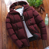 Joior Autumn Winter Warm Parkas Male Long Sleeve Hooded Zip Korean Slim Solid Coats Outwear