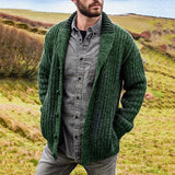 Joior Autumn and Winter Men's Cardigan European and N Pure Color Long Sleeve Slim Knitted Sweater Coat, Sweater Man