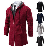 Joior Autumn Winter Men's Fashion Overcoat Sweater Cardigan New Velvet Padded Casual Jacket Male Hoodies Korean Jumper Zip Trench Coat