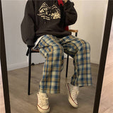 Joior Summer Plaid Pants Men S-3XL Casual Straight Trousers for Male/Female Harajuku Hip-hop Pants