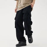 Joior Black Cargo Pants for Men Hip Hop White Cargo Trousers Male Vintage Japanese Streetwear Casual Safari Style Pocket Zip