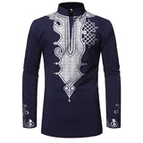 Joior African Tribal Dashiki Longline Shirt Brand New Slim Long Sleeve Mandarin Collar Dress Shirt Men African Clothing Camisa