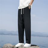 Joior Summer Men's Trousers Cotton Thin Soft Linen Fashion Casual Pants Solid Color Breathable Loose Straight Pants Streetwear